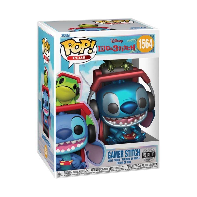 Boneco-Funko-Pop---Plus---Disney---Lilo---Stitch---Stitch-Gamer-Metalico---Candide-1