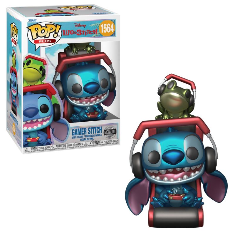 Boneco-Funko-Pop---Plus---Disney---Lilo---Stitch---Stitch-Gamer-Metalico---Candide-2