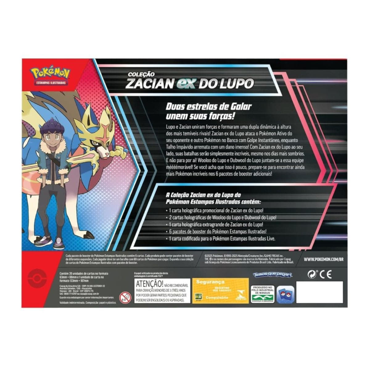 THE POKEMON WEEKLY Summer 1・2 Pokémon TCG Coleção Zacian ex do Lupo com 40 Cartas, 4 Cartas
