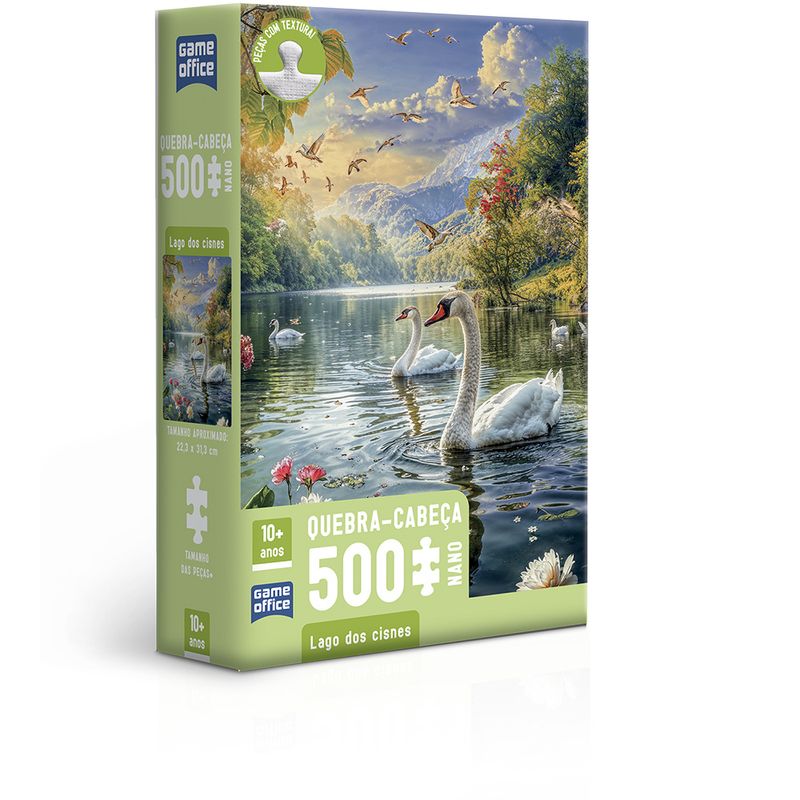 Quebra-cabeca---500-Pecas---Nano---Lago-dos-cisnes---Toyster-0