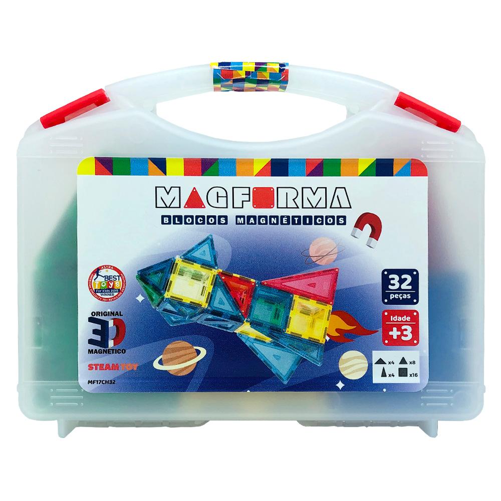 Blocos de Montar Jogo Magnético 56 Peças Magforma Brinquedo - Bambinno -  Brinquedos Educativos e Materiais Pedagógicos
