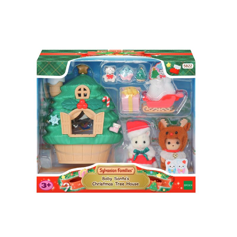 Sylvanian-Families---Conjunto-Casa-Da-Arvore-De-Natal---Da-Bebe-Mamae-Noel---Epoch-4