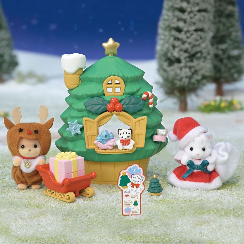 Sylvanian-Families---Conjunto-Casa-Da-Arvore-De-Natal---Da-Bebe-Mamae-Noel---Epoch-5