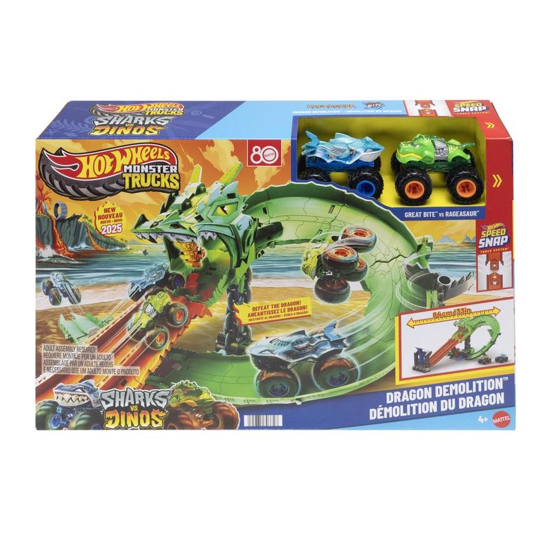 Pista-De-Percurso---Hot-Wheels---Tubaroes-Vs-Dinossauros--Destruicao-Dragao---Mattel-1