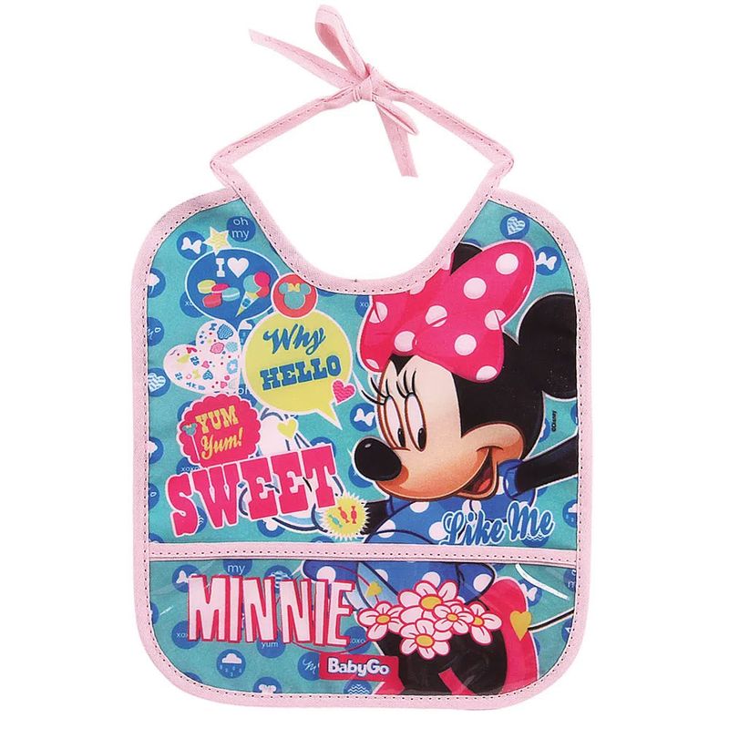 Kit-de-Babadores-com-Porta-Migalhas---Disney---Minnie---Baby-Go