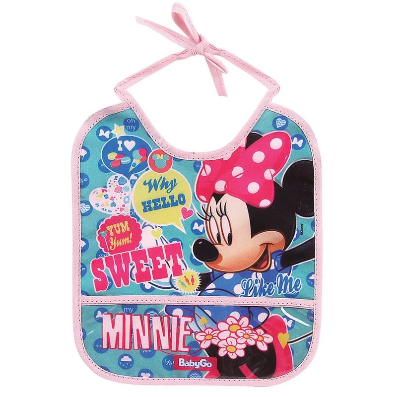 Kit-de-Babadores-com-Porta-Migalhas---Disney---Minnie---Baby-Go