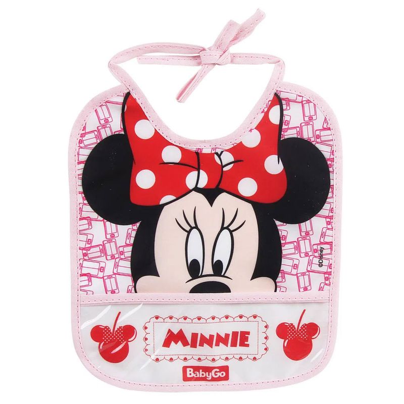 Kit-de-Babadores-com-Porta-Migalhas---Disney---Minnie---Baby-Go