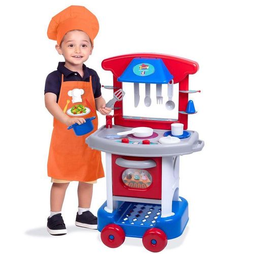 Cozinha Infantil Play Time com Acessórios - Azul - Cotiplás