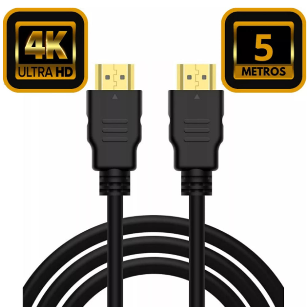 Cabo Carregador HDMI 2.0 4K 5 Metros Blindado Compativel Playstation 3