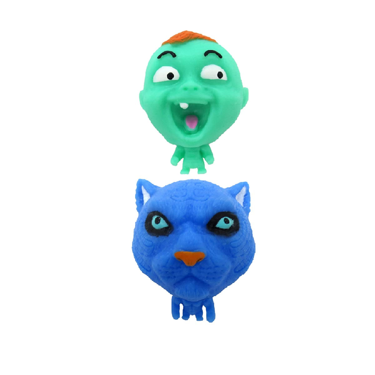 2 Bonecos Bebê Verde e Gato Azul - Splats Head Mini