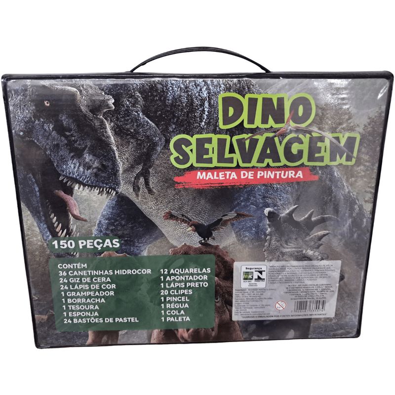 Maleta de Pintura Dino Selvagem c/ 150 Peças - PBKIDS Brinquedos