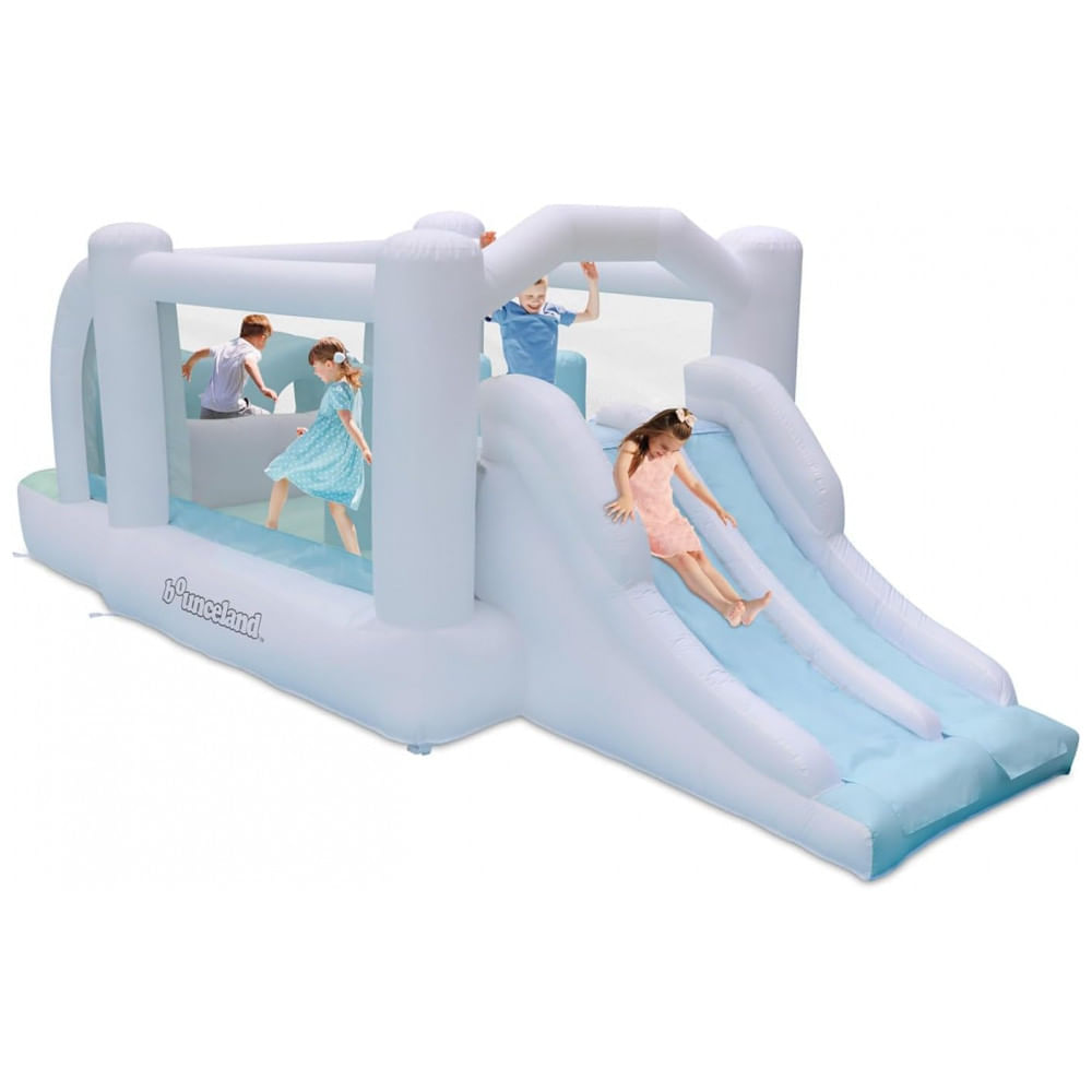 Pula-Pula com Obstáculos Bounceland Dream Combo Slides, 5,64m x 2,59m x 1,82m, Inflador Incluso com GFCI, Escorregadores Duplos, Curso de Obstáculos,