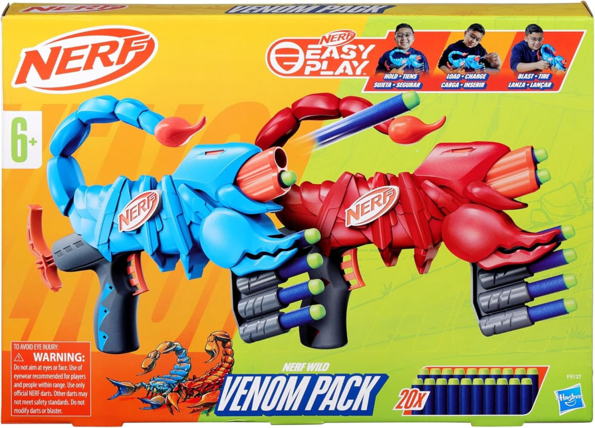 Lançador NERF WILD Venom PACK com 2 Hasbro F9137 - Ri Happy