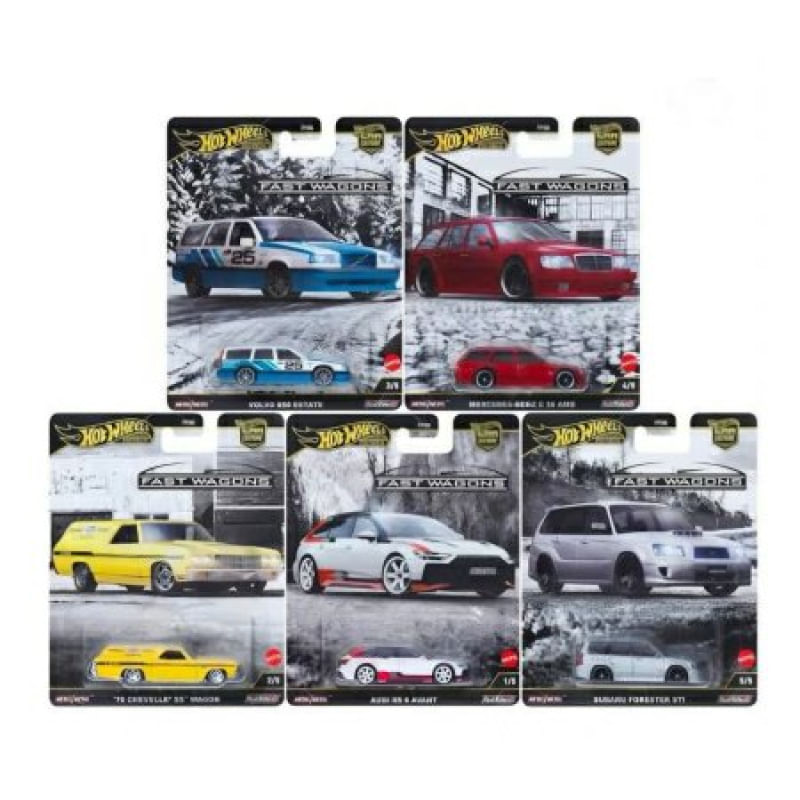 Hot Wheels Fast Wagons - Set Completo (5 Miniaturas) - Ri Happy