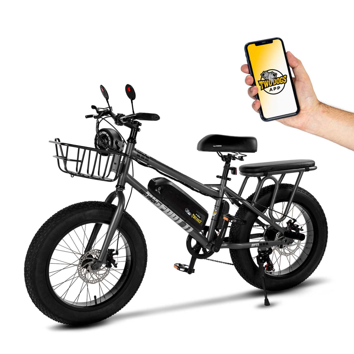 Bicicleta Elétrica Two Dogs Bigfoot T1 750w 48v Aro 20 c/ Alarme e