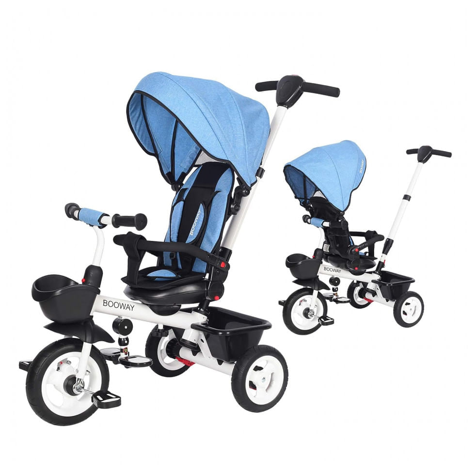 Triciclo Infantil para Passeio BOOWAY com Assento Ajustável 6 Estágios, Idade Recomendada 6 Meses a 5 Anos, Vermelho