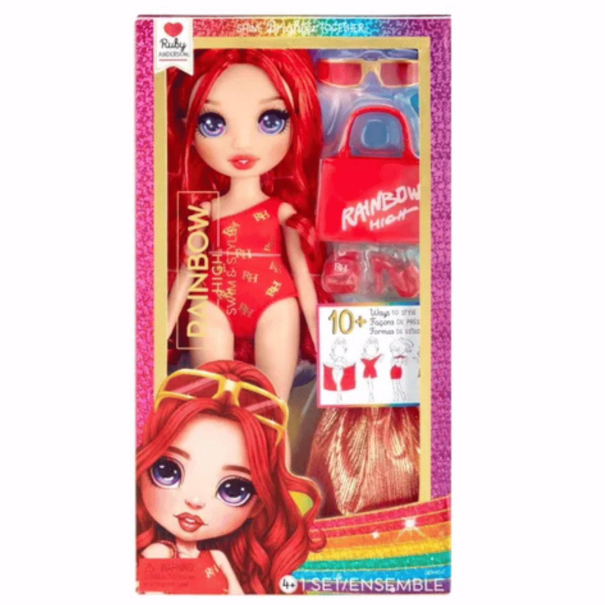 Boneca Rainbow High Swim Style Ruby Red 4+ 507277 MGA - Ri Happy