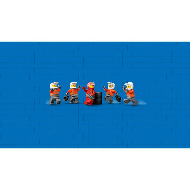LEGO---City-Formula-1---Pit-Stop-e-Equipe-de-Box-de-F1-com-Carro-da-Ferrari---60443-13
