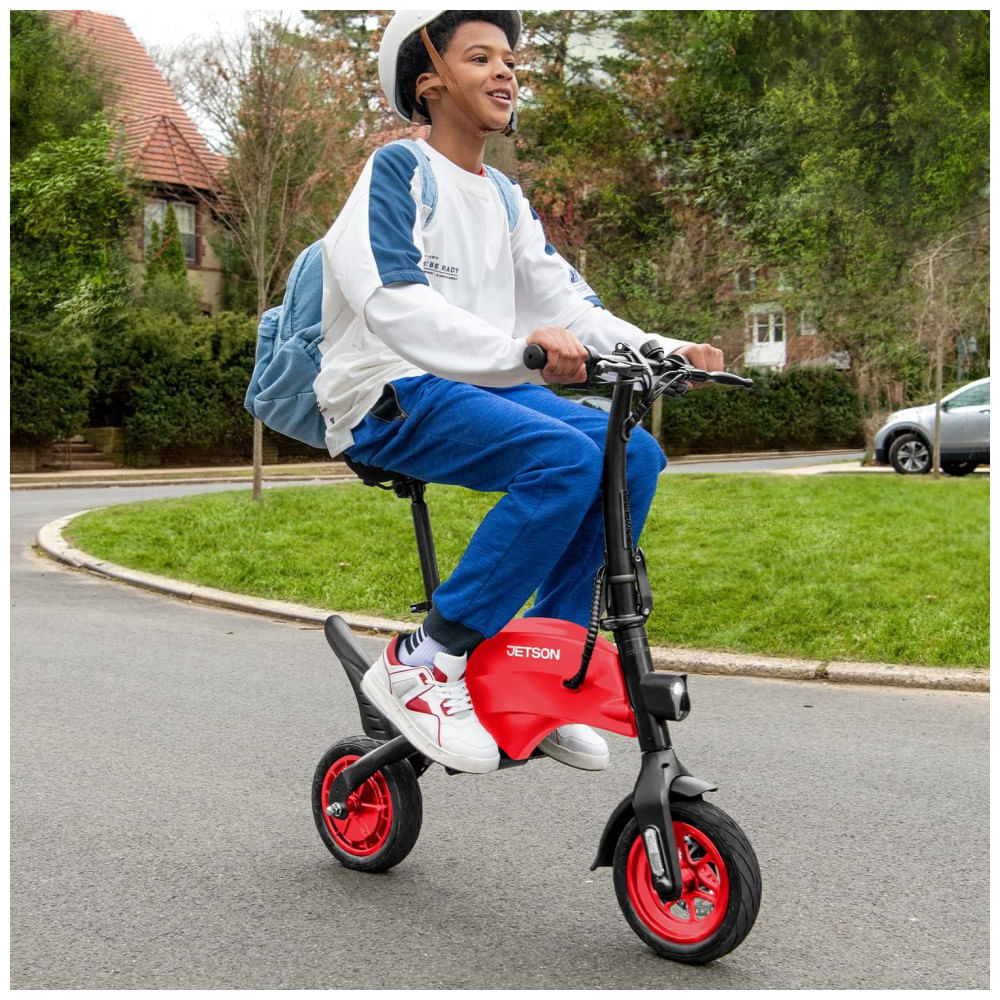 Encontraproduto.com.br - Bicicleta Elétrica Dobrável para Adultos Velocidade Máxima 24km, h, 110V 250W, Jetson LX10 , Vermelha
