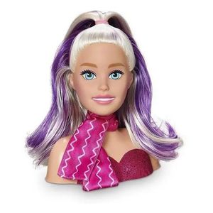 Busto Boneca Barbie Para Pentear E Maquiar Vem Com Maquiagem - Ri Happy