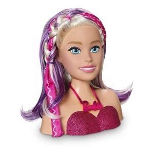 Busto Boneca Barbie Para Pentear E Maquiar Vem Com Maquiagem