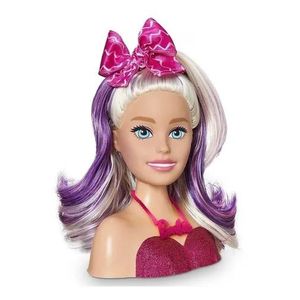 Busto Boneca Barbie Para Pentear E Maquiar Vem Com Maquiagem - Ri Happy