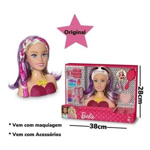 Busto Boneca Barbie Para Pentear E Maquiar Vem Com Maquiagem - Ri