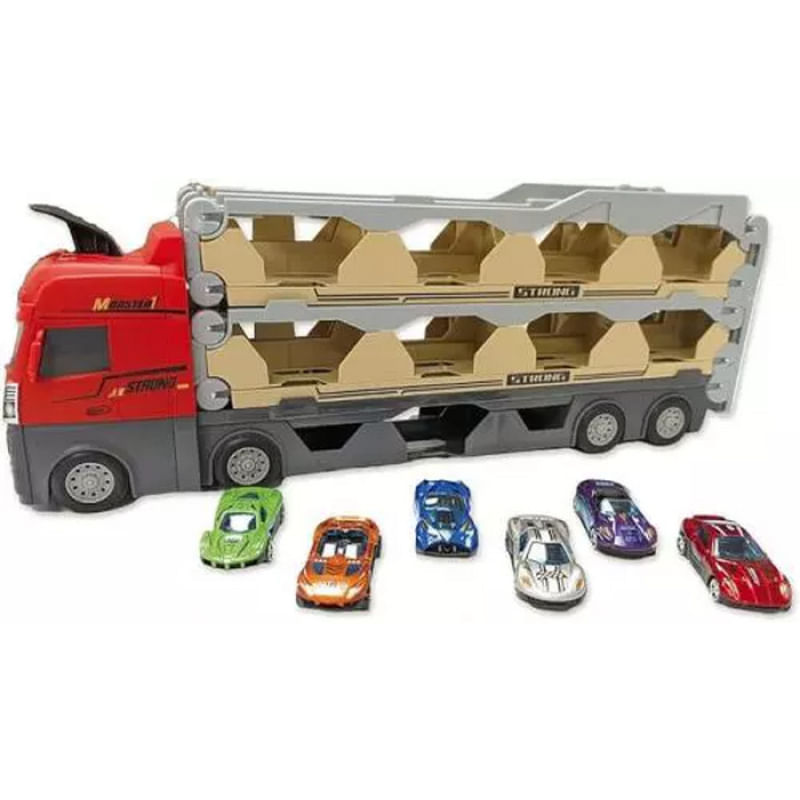 CAMINHÃO COM PISTA LANÇADOR RACING CLUB + 6 CARRINHOS - ZOOP TOYS