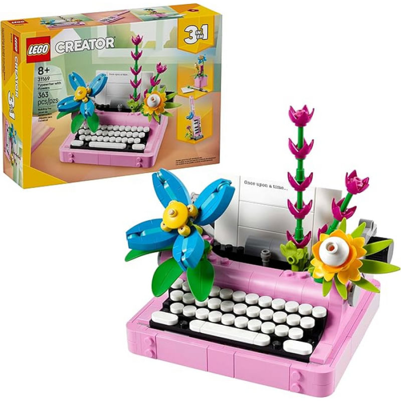 LEGO CREATOR MAQUINA DE ESCREVER COM FLORES X Ri Happy