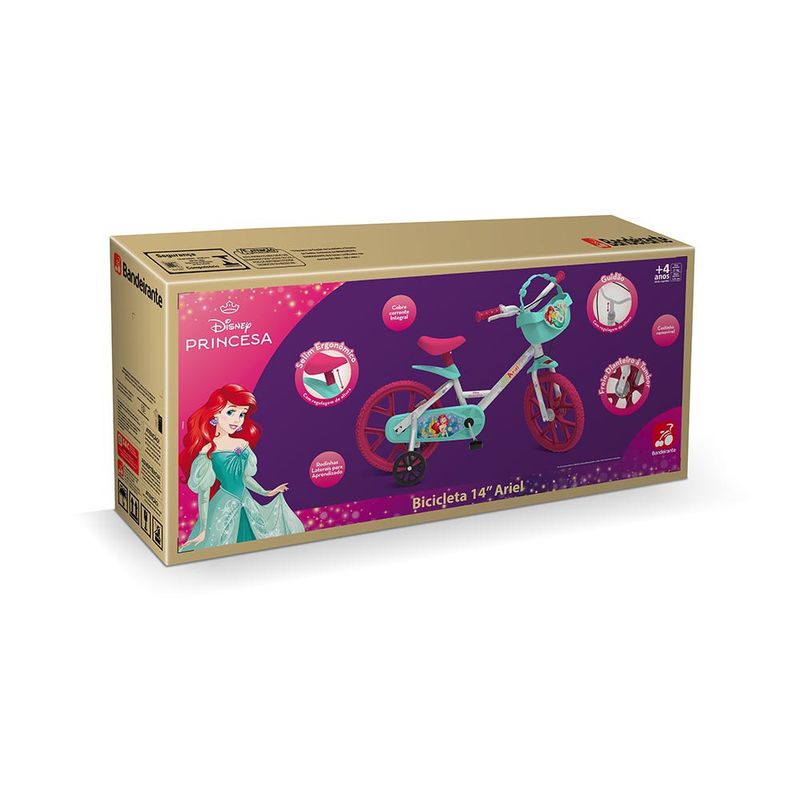 PRE-VENDA--EXCLUSIVO---Bicicleta---Disney---Princesas---Ariel---Aro-14---Bandeirante-1