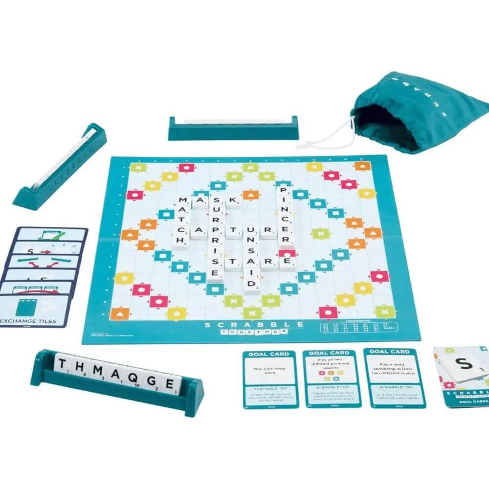 Jogo de Tabuleiro - Scrabble 2 Em 1 Colaborativo - Mattel HXW07