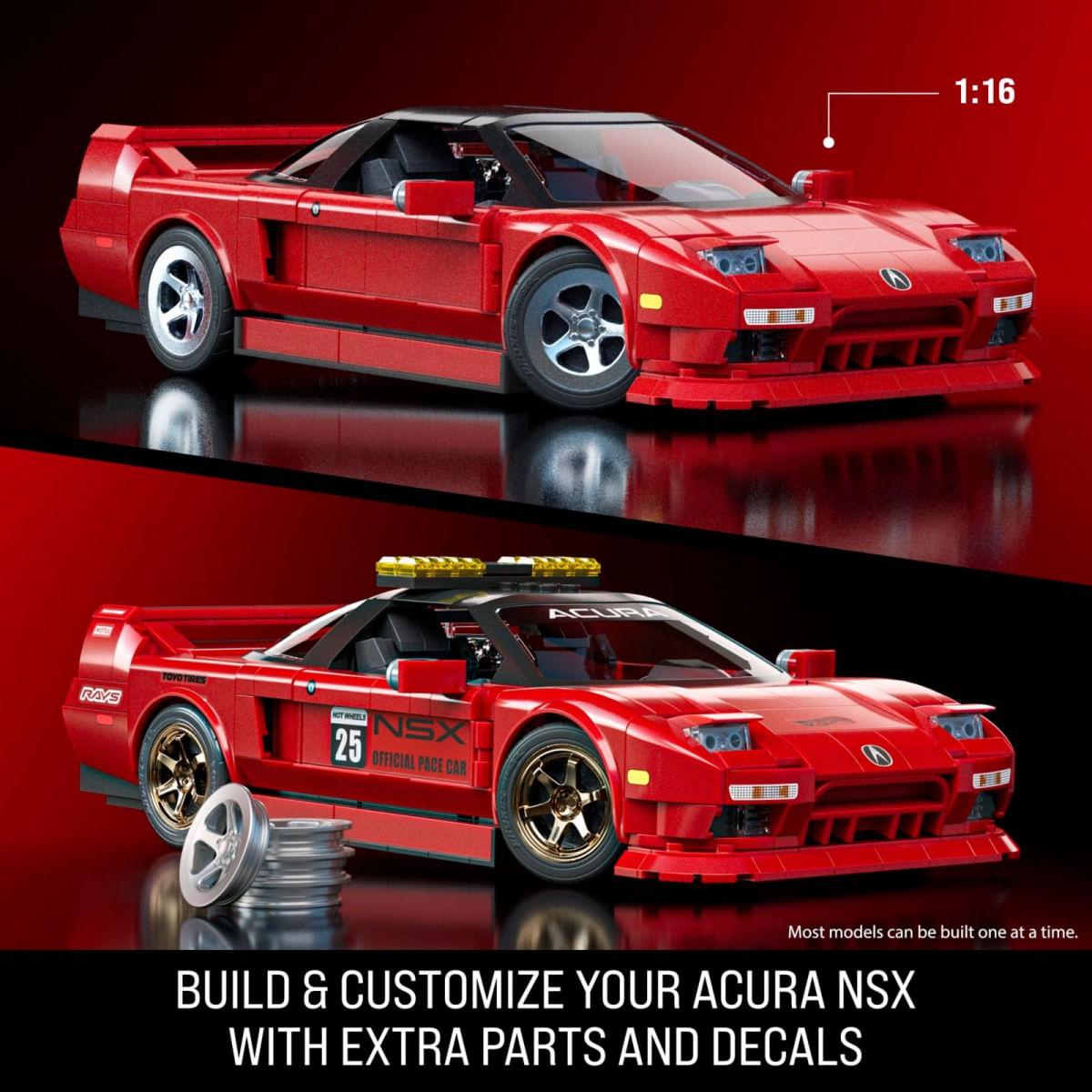 Hot Wheels ? Acura NSX - Blocos de Montar 1/16 - 876 Peças