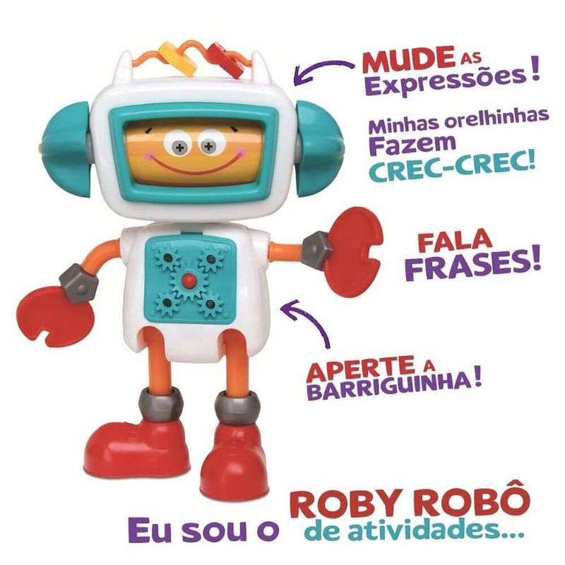 Brinquedo Bebê - Boneco Roby Robô de Atividades 671 - Elka - Ri Happy