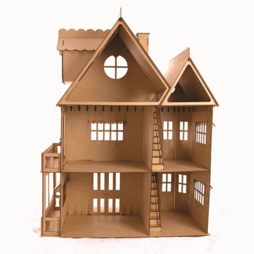 Casa Da Barbie Mdf Pintada E Montada Com +25 Kit Moveis