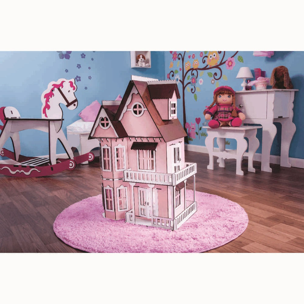 Casa Casinha Para Barbie/polly/lol Grande Mdf Bonecas 30cm em