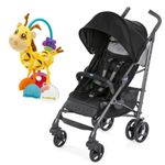 Kit-Carrinho-de-Passeio---Liteway-3---Jet-Black-e-Chocalho-Primeiras-Atividades---Girafa---Chicco