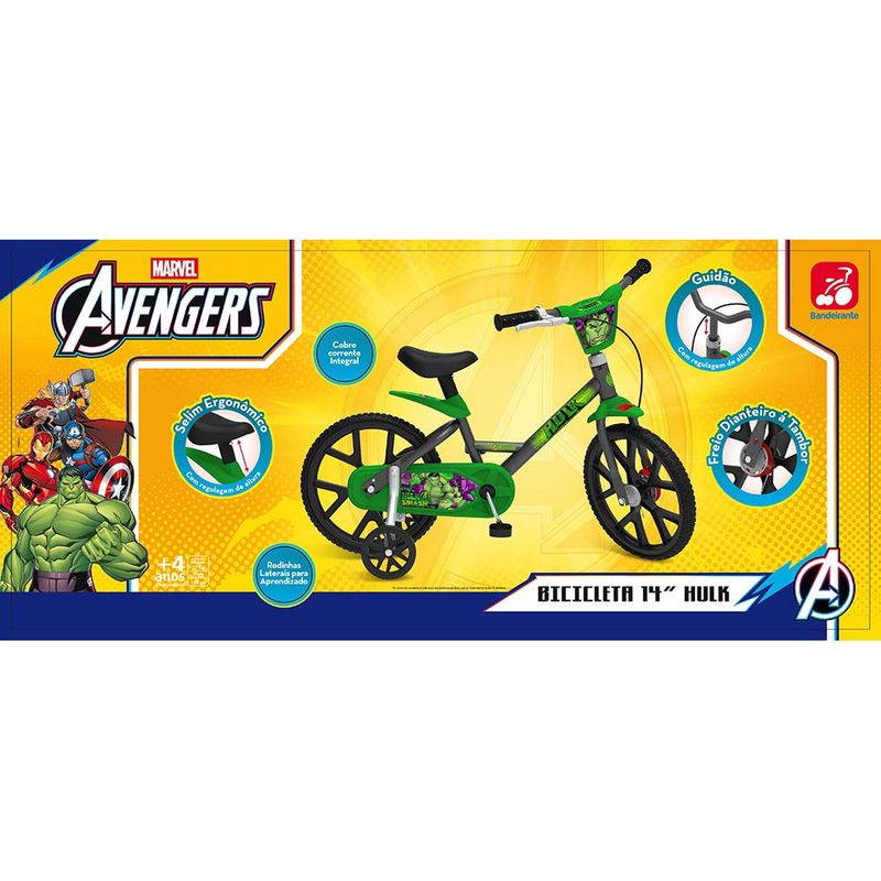 EXCLUSIVO---Bicicleta---Disney---Marvel----Hulk---Aro-14---Bandeirante-1
