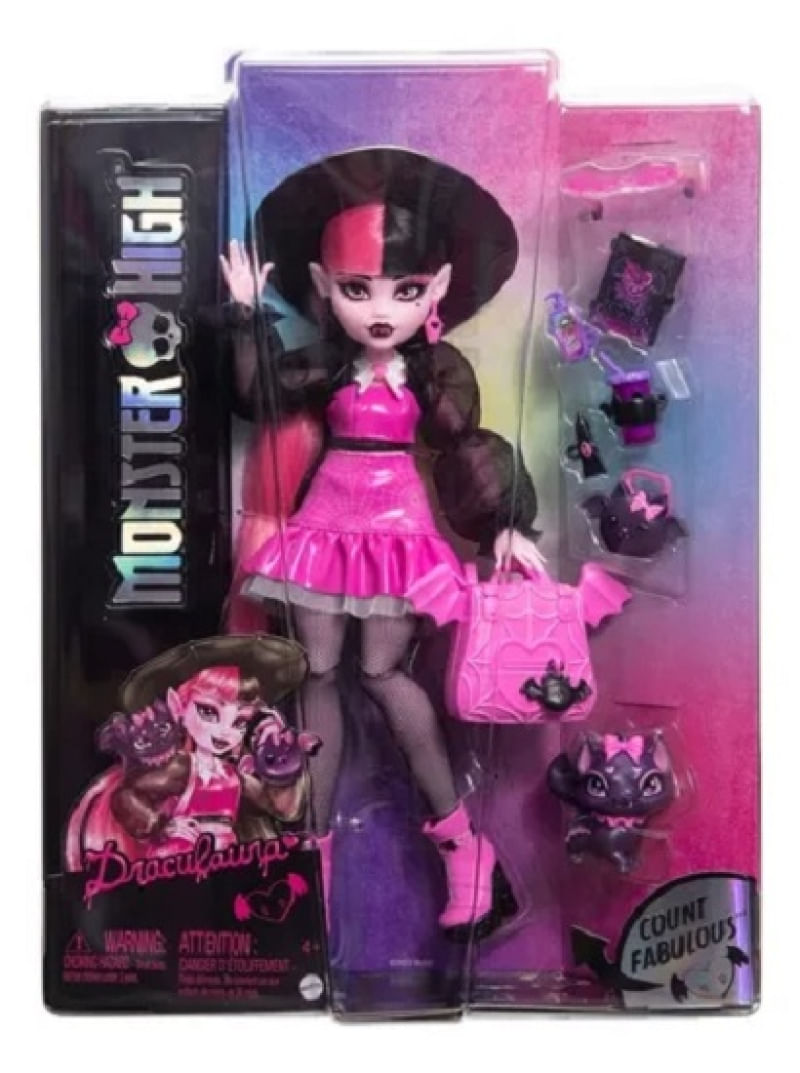 Monster High Core Boneca Draculaura 25 Cm Novo Visual Com Monster