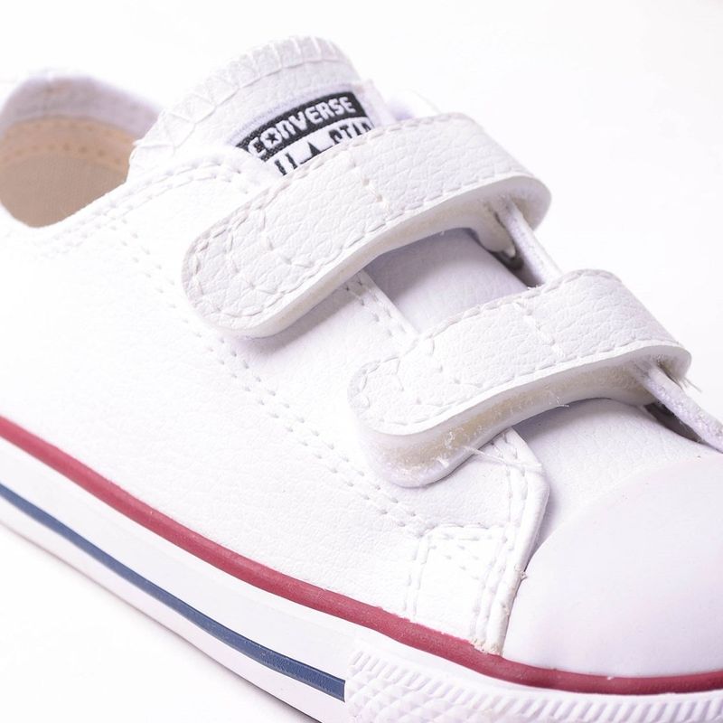 Tênis All Star Infantil Couro e Velcro Branco Converse PBKIDS