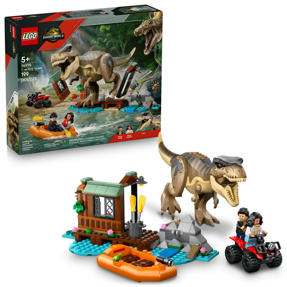 よー LEGO - Jurassic World - Fuga no Rio do T. rex - 76975 - Ri Happy
