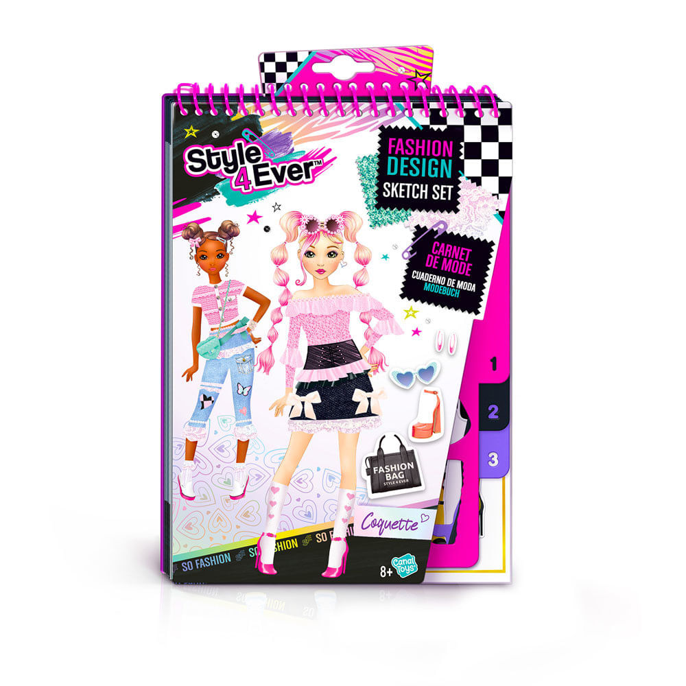 Caderno de Moda - Fashion Designer Sketch - Modelos Sortidos - Fun