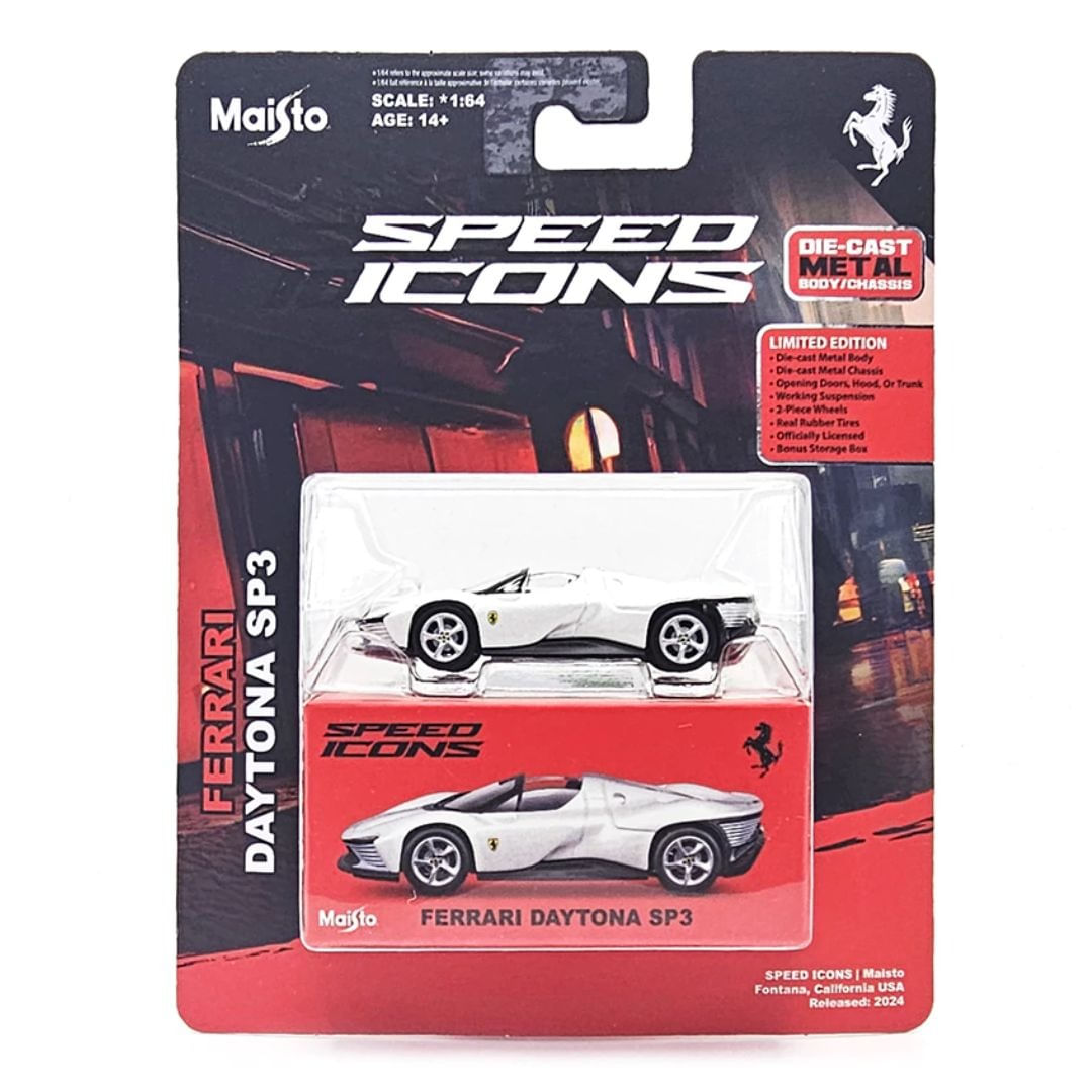 Ferrari Daytona SP3 Branca - Speed Icons - Pneus de Borracha - 1