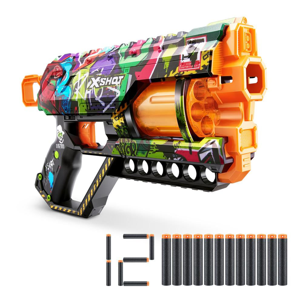 Liftin Spirits – Giggle N Rush / Break Lançador de Dardos X-Shot - Skins Griefer - Graffiti - Ri Happy