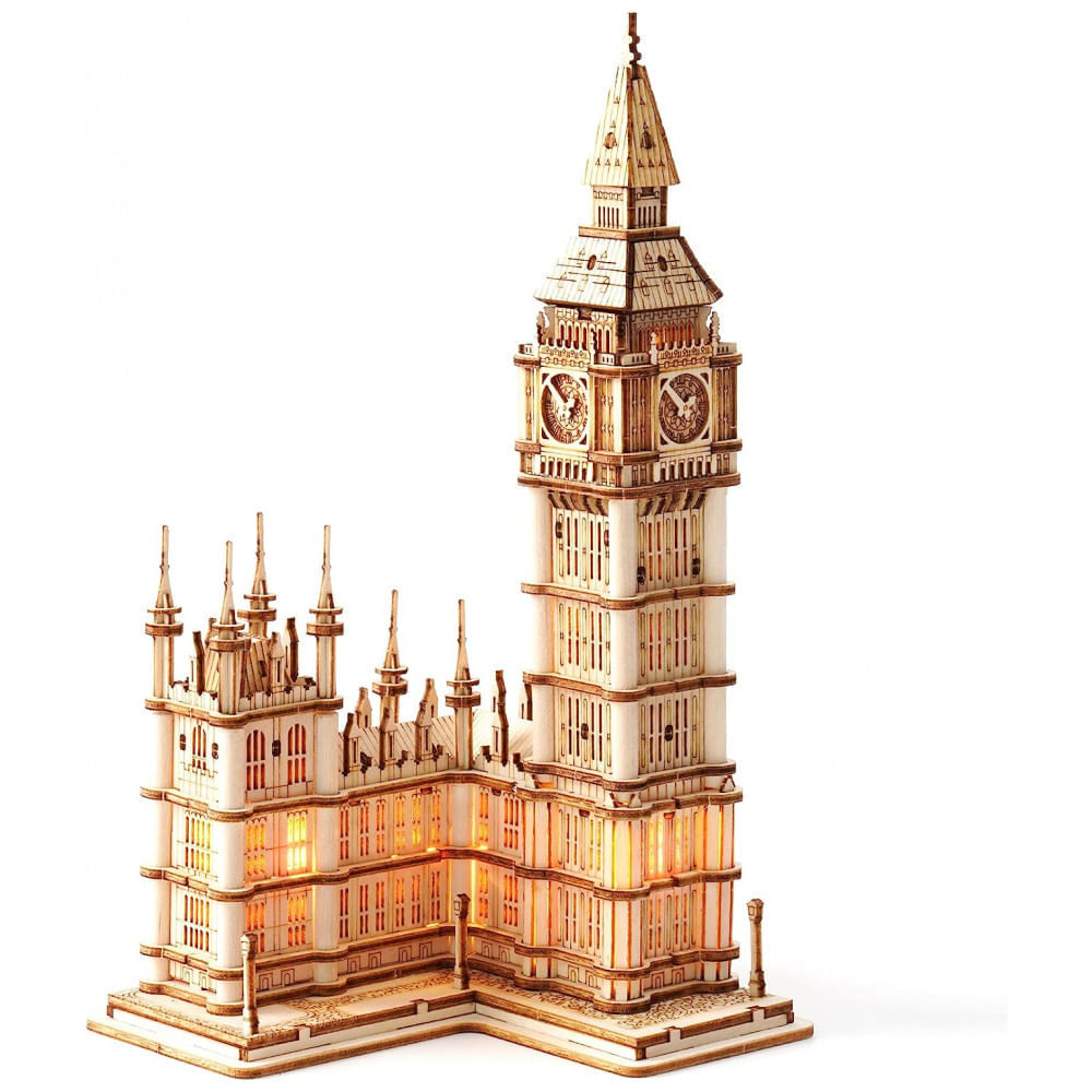 Quebra Cabeças 3D Arquitetura Big Ben com Led para Crianças e