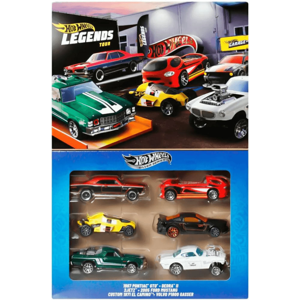 Carrinho Hot Wheels Legends Tour c/ 6 Peças - Silver Series