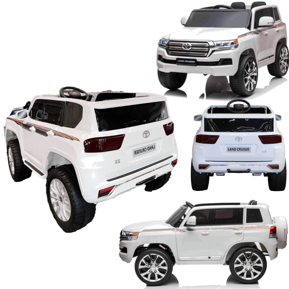 Carro Eletrico Zippy Toys Toyota Land Cruiser 12V Branco CR
