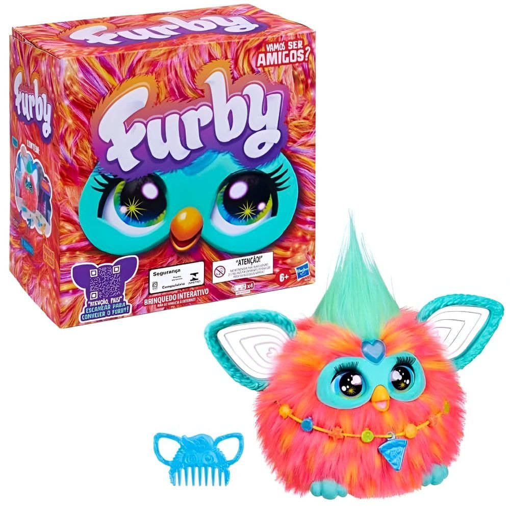 Pelucia Furby Coral Interativa Hasbro F6744 - PBKIDS Brinquedos