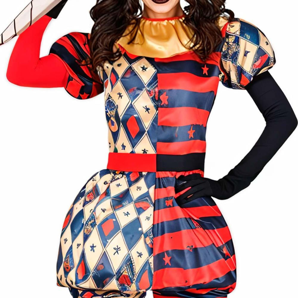 Fantasia Halloween Palhaça Adulta Feminina de Luxo Bobo da Corte ...