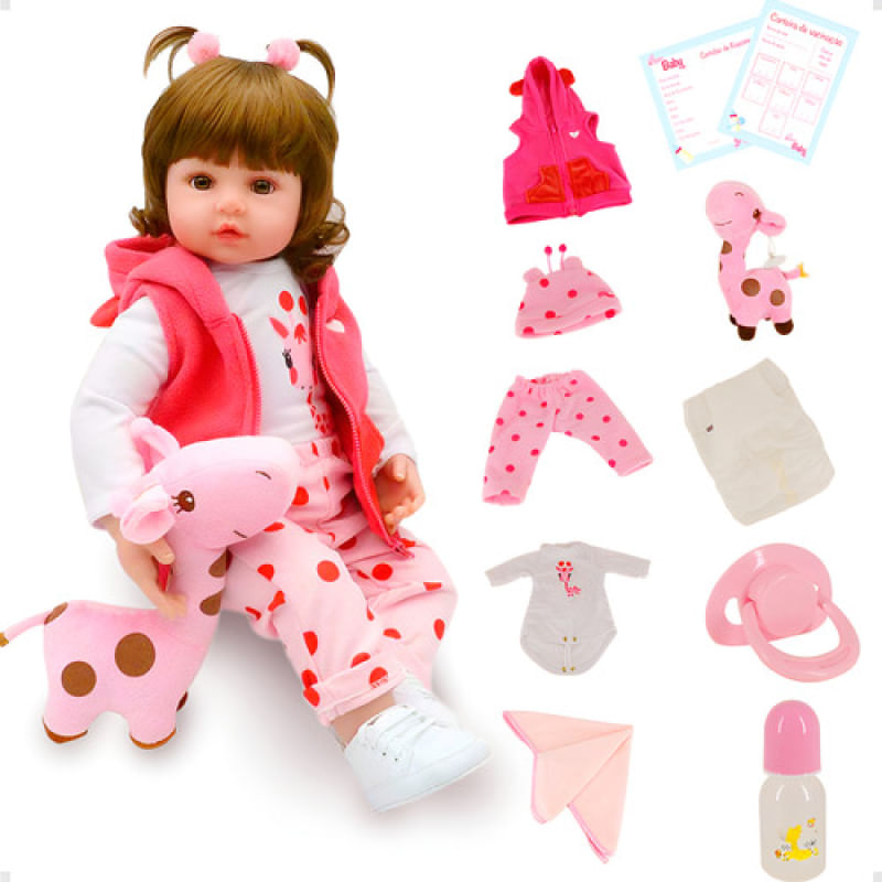 BONECA BEBE REBORN LAURA BABY VALENTINA 18'' 100% VINIL PBKIDS