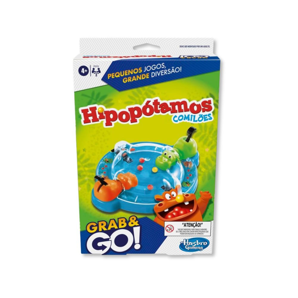 JOGO HIPOPOTAMOS COMILOES GRAB & GO (F8255) - HASBRO - Ri Happy